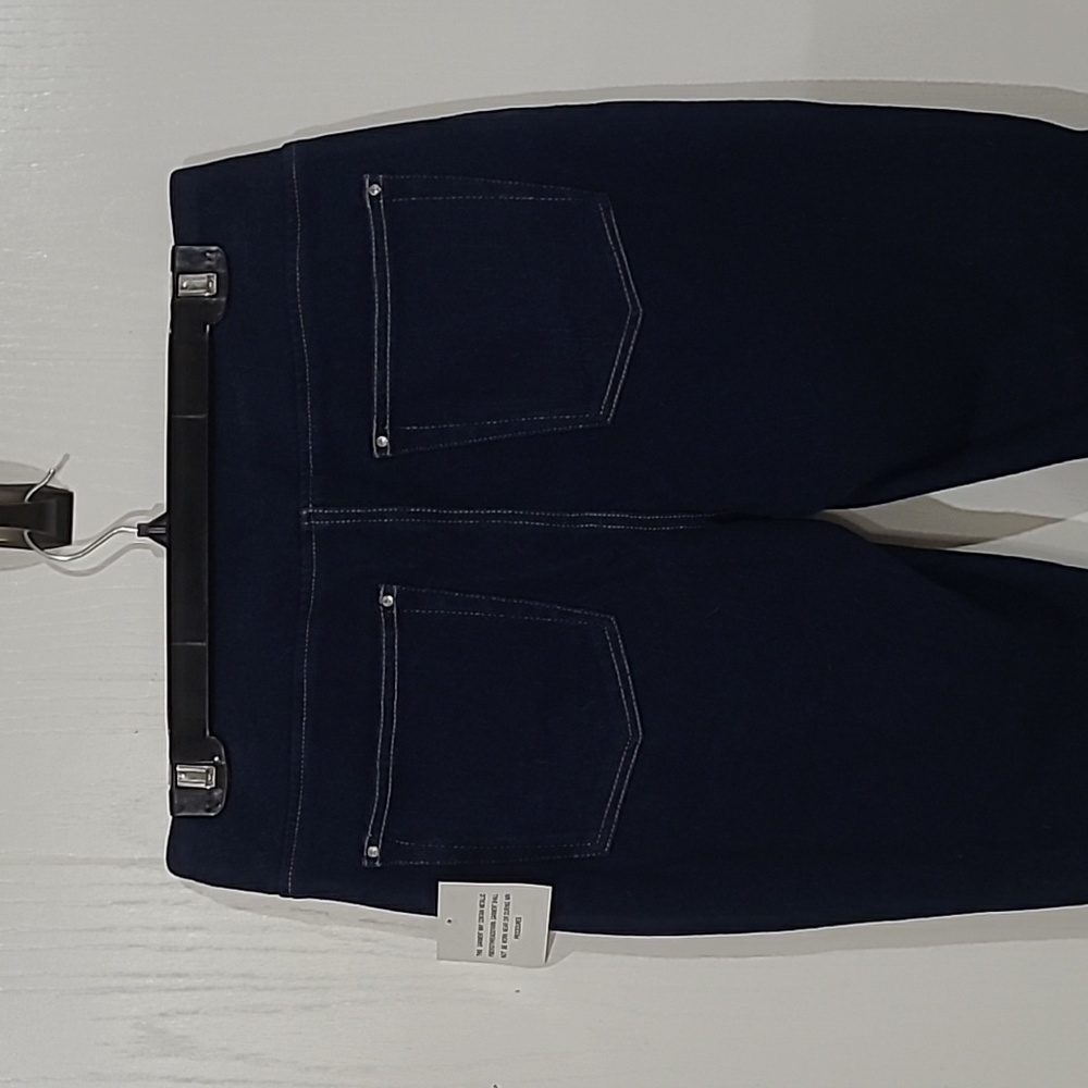 Belle By Kim Gravel Flexibelle Dark Wash Pull-on Jeans With Curved Hem Size 10 - Picture 7 of 11
